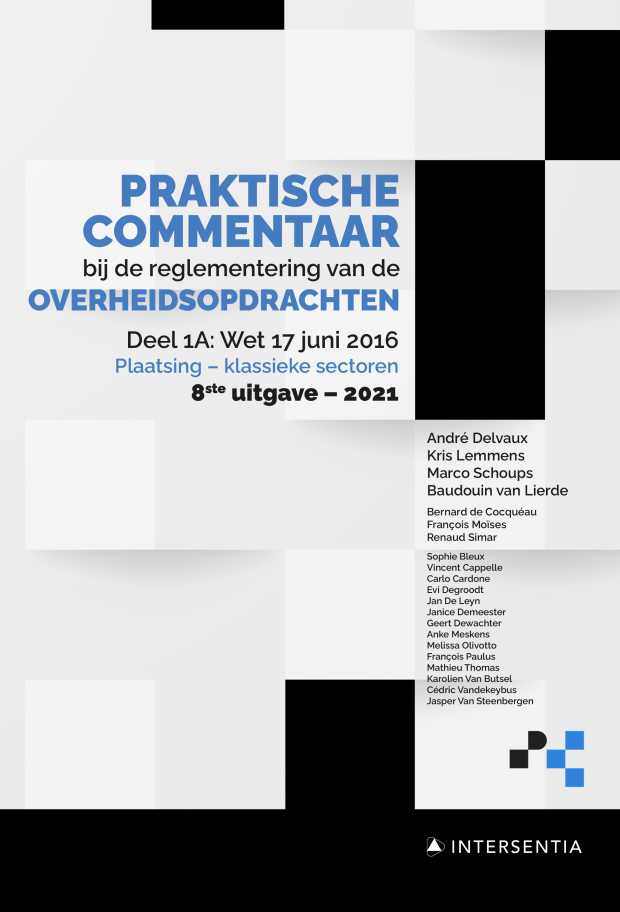 Cover boek: "Praktische Commentaar bij de reglementering van de overheidsopdrachten"